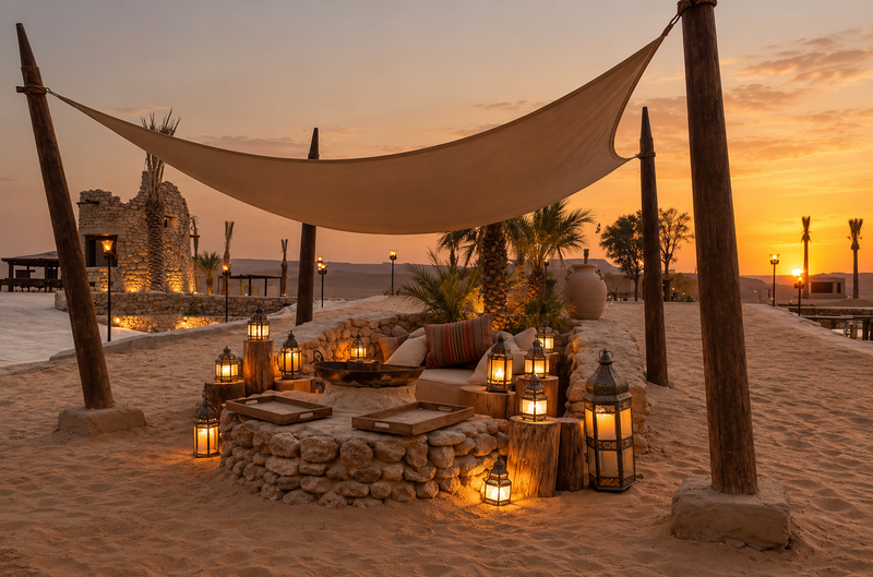 A Desert Fort Dinner Under the Stars